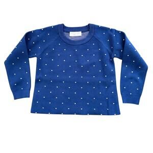 NEW COMPANIA FANTASTICA girl's mini dot pullover in blue